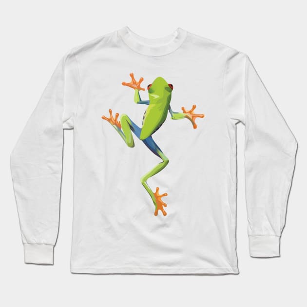 Greenery tree-frog Long Sleeve T-Shirt by CatyArte